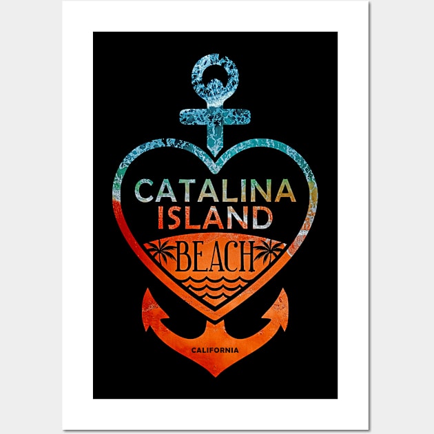 Catalina Island Beach, California, Sandy Heart Ship Anchor Wall Art by Jahmar Anderson